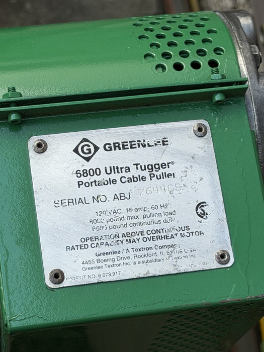 Greenlee 6800 Ultra Tugger 8000 lb. Cable Puller + Accessories Excellent!!!