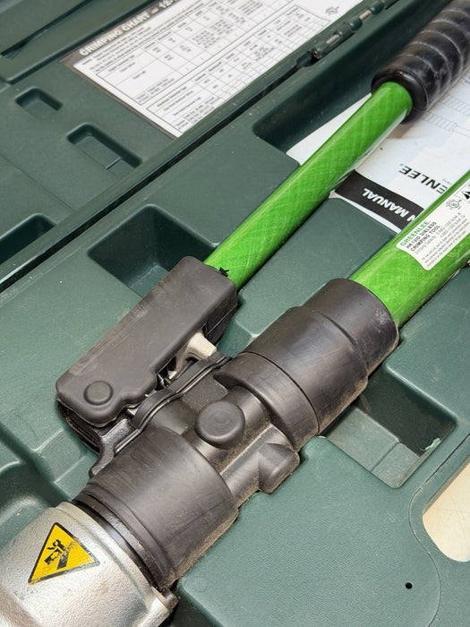 Greenlee HK12ID Dieless Crimping Tool Full Set With Case & Manual Green/Black