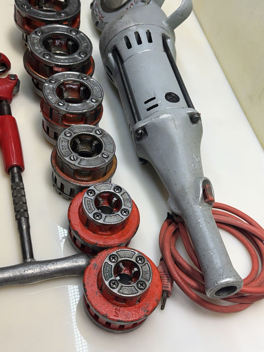 Ridgid 700 Pipe Threader Threading Machine & 12R Die Set 1/2 to 2" Works Great!