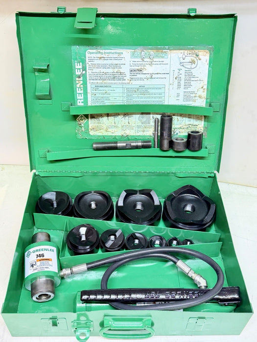 Greenlee 7310SB Slug Buster KO Knockout Punch Set 1/2" - 4" , 767 Pump & Box BG5