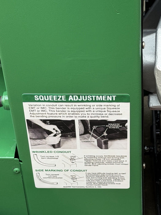 Greenlee 555 SBC Speed Bender 1/2 - 2” EMT IMC Rigid Bender Digital Pendant MINT