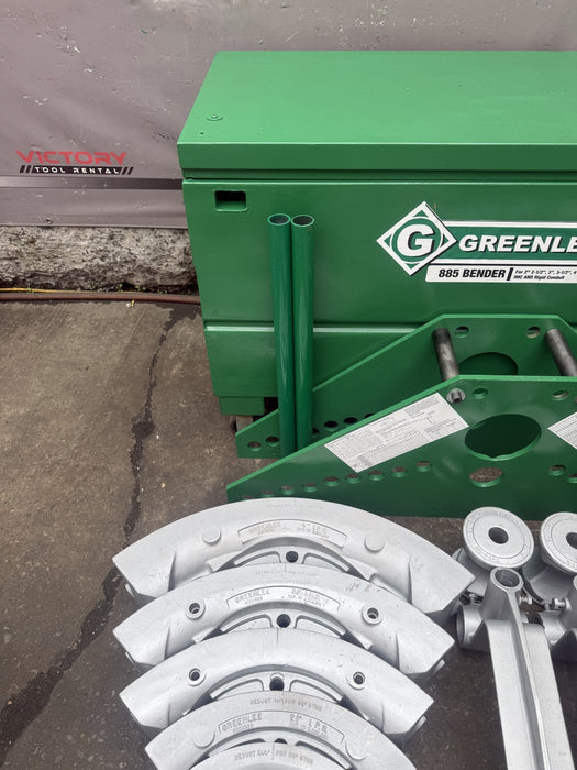 Greenlee 885 Hydraulic Pipe Bender 1-1/4”-5” Rigid & Bending Table.  GREAT SHAPE