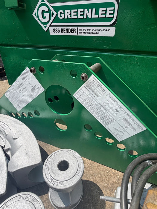 Greenlee 885 Hydraulic Pipe Bender 1-1/4”-5” Rigid GREAT SHAPE