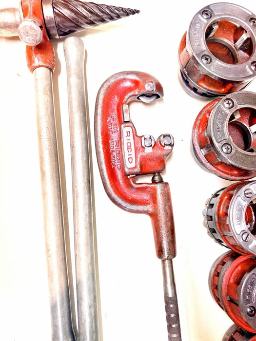 Ridgid 12-R 1/2" to 2" Pipe Threader Set Die Heads Ratchet Cutter Reamer 12R #3
