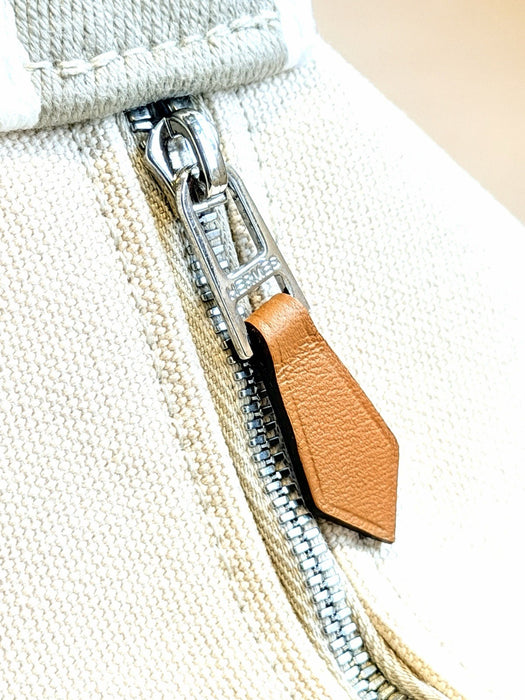 Hermes Canvas Beige / Naturel Bride-a-Brac Large Pouch Toiletry Bag NEW