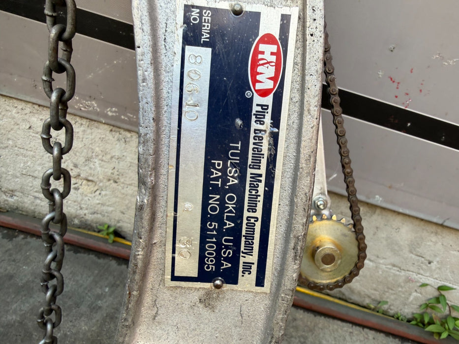 H & M #30 Pipe Beveler HM30 24-30" Pipe Capacity Used w/ Chain & Holder