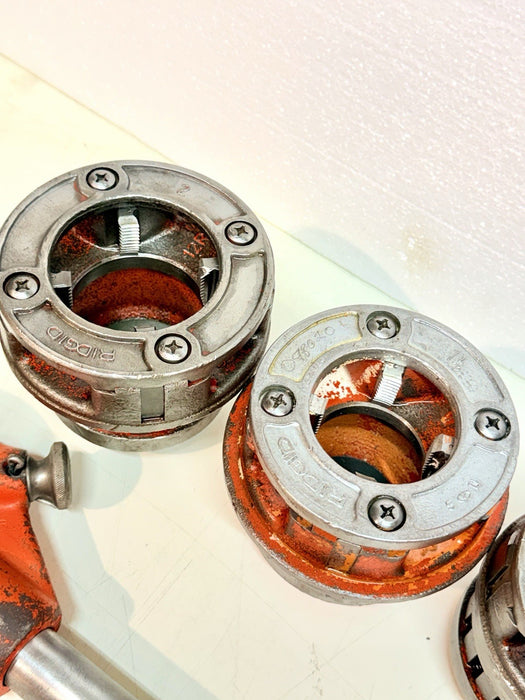 Ridgid 12-R Pipe Threader Die Head Set & Ratchet Head 12R  1/2" - 2" Dies #BG1