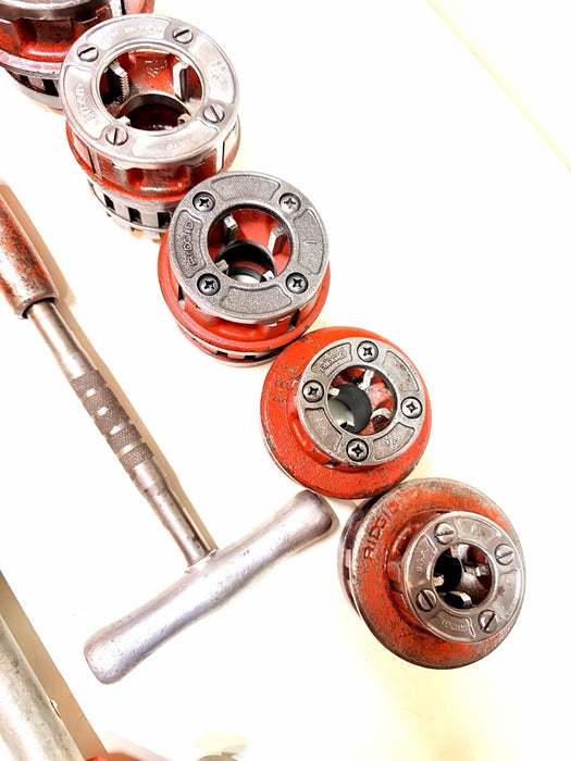 Ridgid 12-R 1/2" to 2" Pipe Threader Set Die Heads Ratchet Cutter Reamer 12R #3