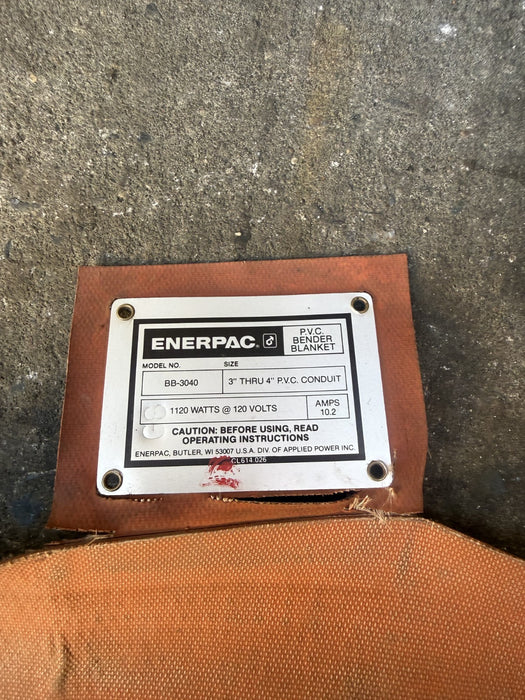 Enerpac  Hot Blanket PVC Bender BB-3040 3 to 4 inch.  Works Fine.