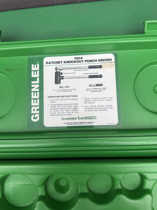 Greenlee 1804 SB  Ratchet Punch Driver.  Knockout.  Brand New.  #5