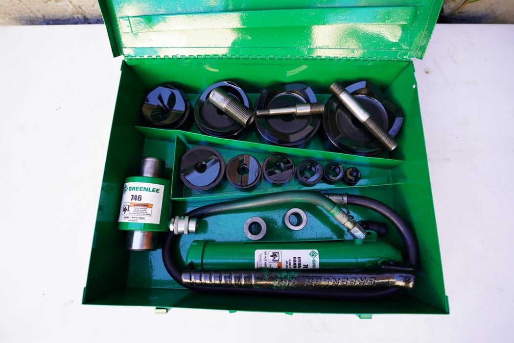 Greenlee 7310 1/2 to 4 inch Hydraulic Knock Out Punch and Die Set #1 tested
