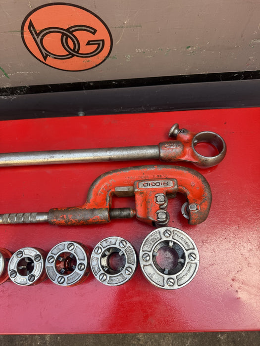 Ridgid 00R Pipe Threading Set, Ratchet, Handle 5 Dies  1/4-1 inch  7/9/26 #3