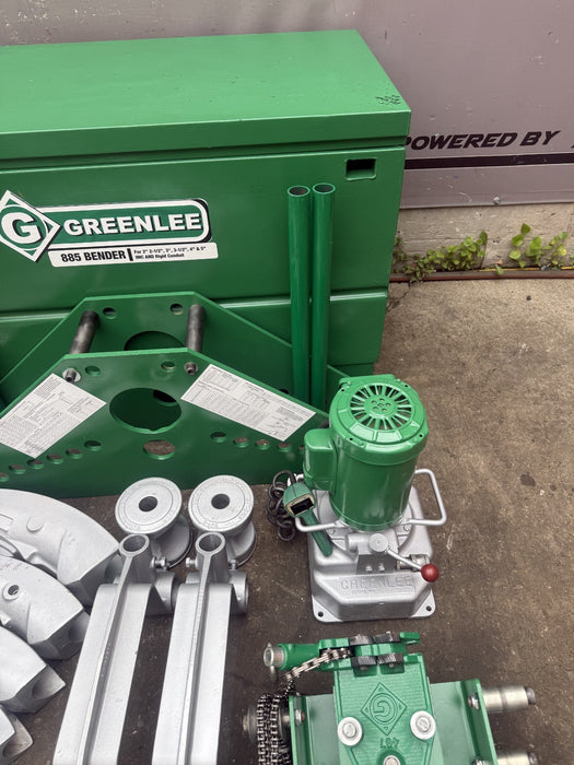 Greenlee 885 Hydraulic Pipe Bender 1-1/4”-5” Rigid & Bending Table.  GREAT SHAPE