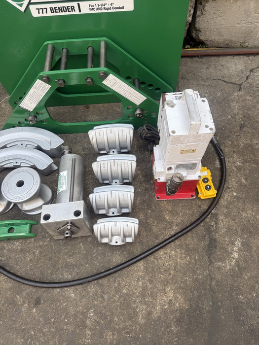 Greenlee 777 1/2 - 4 inch Rigid Hyd. Pipe Conduit Bender With Electric Hyd. Pump