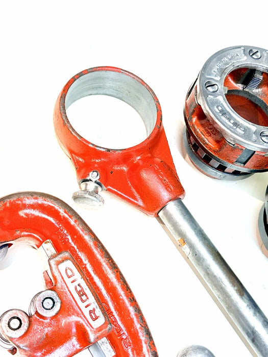 Ridgid 12-R 1/2" to 2" Pipe Threader Set Die Heads Ratchet Cutter Reamer 12R #2