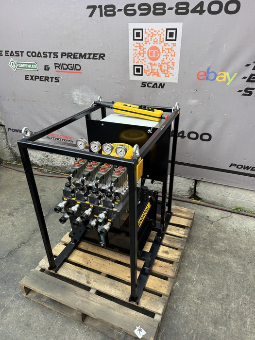 Enerpac SFP-404SJ Electric Hydraulic Pump 10,000 PSI 4 Outlets 10 Gal 460V