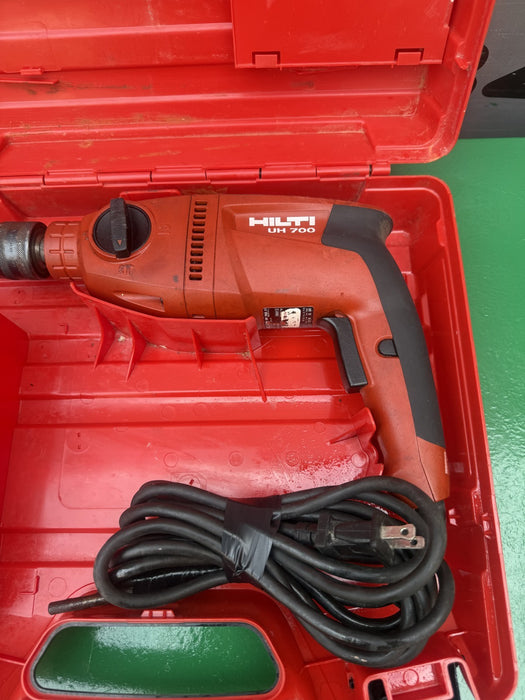 Hilti UH700 120V 8.0A 1/2" 60 HZ Hammer Drill, NICE,  with Bits.