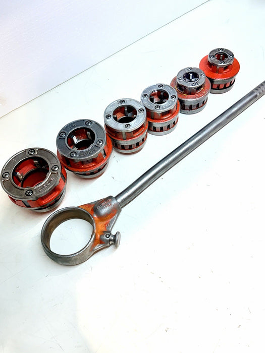 Ridgid 12-R Pipe Threader Die Head Set & Ratchet Head 12R  1/2" - 2" Dies #BG4