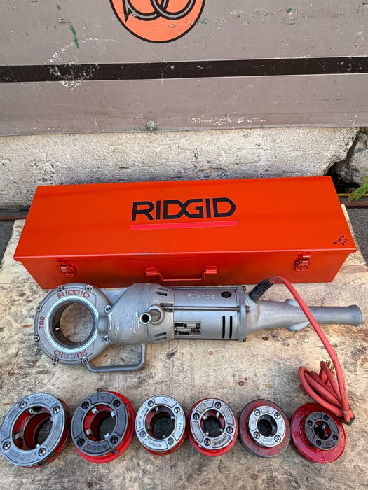 Ridgid 700 Pipe Threader Machine W/ith 1/2"-2" 12r Dies & Box #3