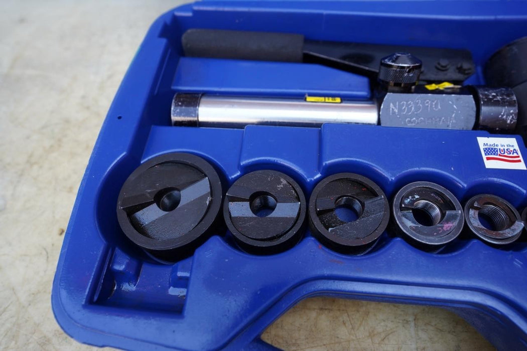 Current 90 Degree Hydraulic Punch Driver Knockout Set 1/2 to 2 inch Tested
