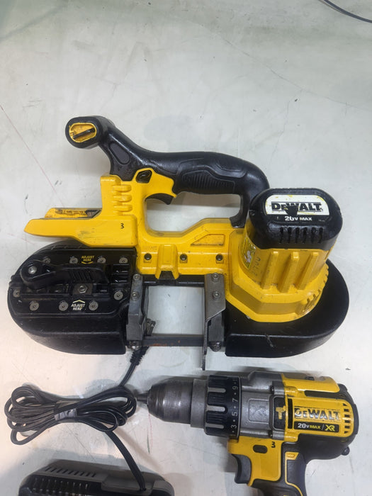 Dewalt DCD996 20V XR 1/2" Cordless Hammer Drill, DCS371 Band Saw, DCB115 Charger