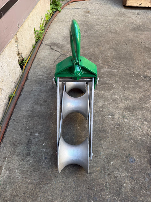 GREENLEE Triple Sheave Cable Guide Roller Hook 6" Sheave 6500lb Max 6036 34E809