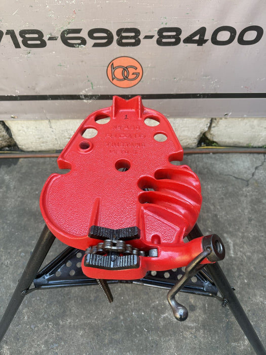 Ridgid 450 Tristand Portable Chain Pipe Vise 1/8" to 5" Tripod Stand Nice #3