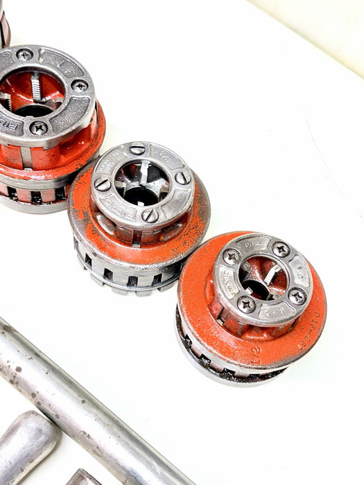 Ridgid 12-R 1/2" to 2" Pipe Threader Set Die Heads Ratchet Cutter Reamer 12R #1