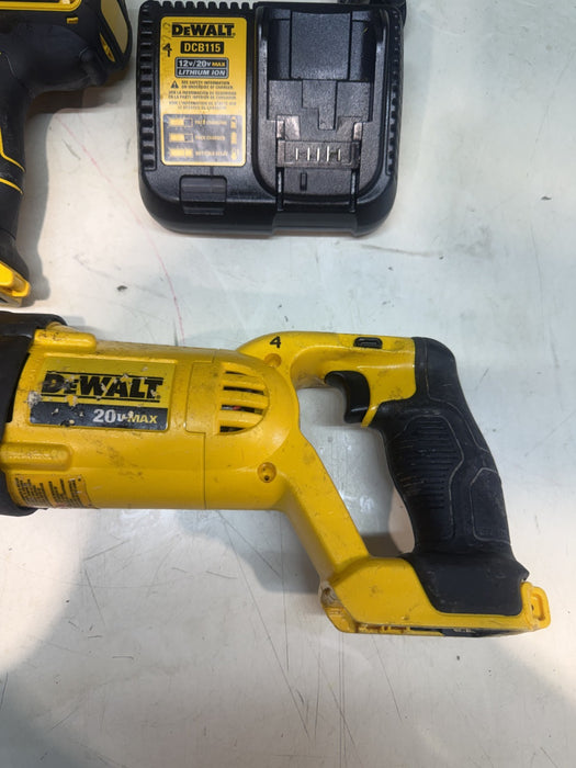 DEWALT DCS380 20V  Cordless Reciprocating Saw, DCD995 Hammer drill, DCB115 Charg
