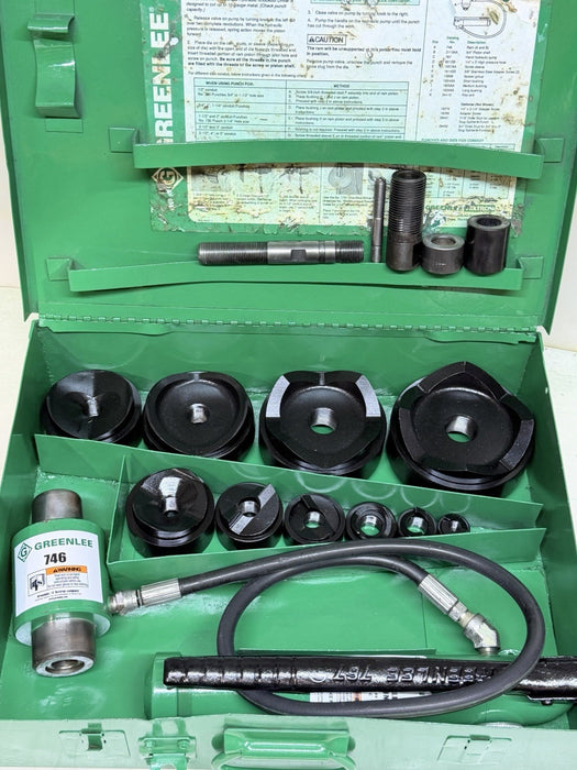 Greenlee 7310SB Slug Buster KO Knockout Punch Set 1/2" - 4" , 767 Pump & Box BG5