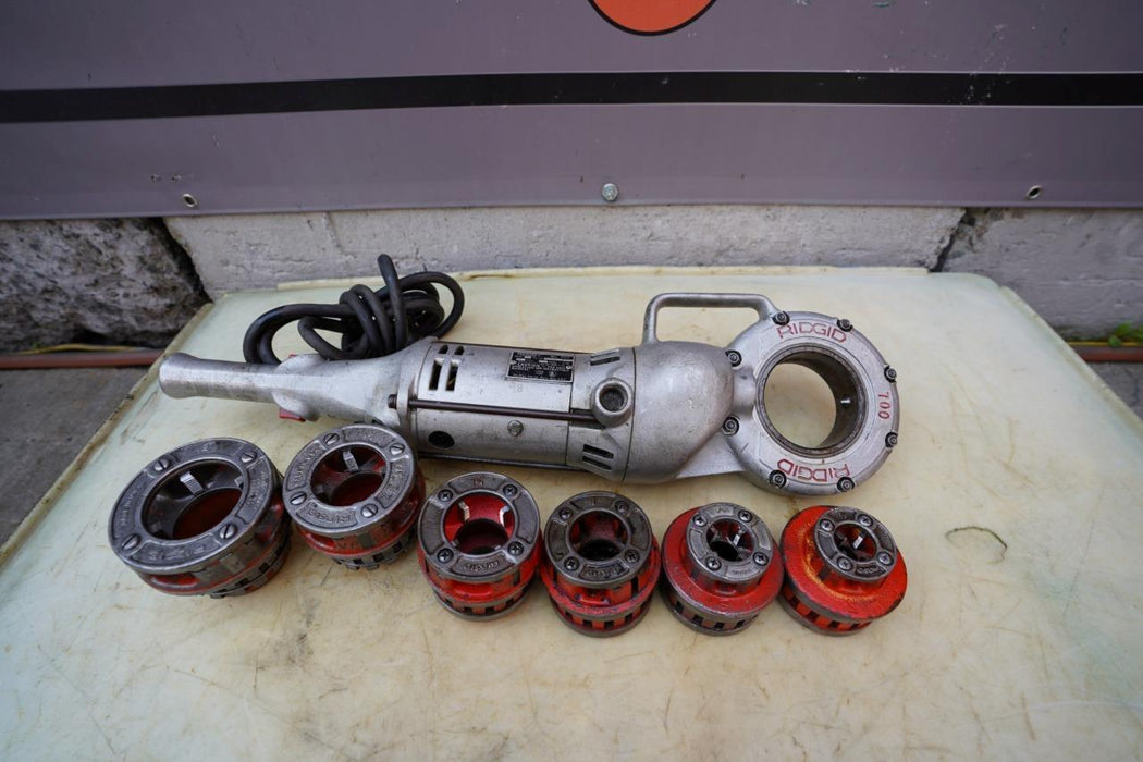 Ridgid 700 Pipe Threader Threading Machine & 12R Die Set 1/2 to 2 inch Nice Set