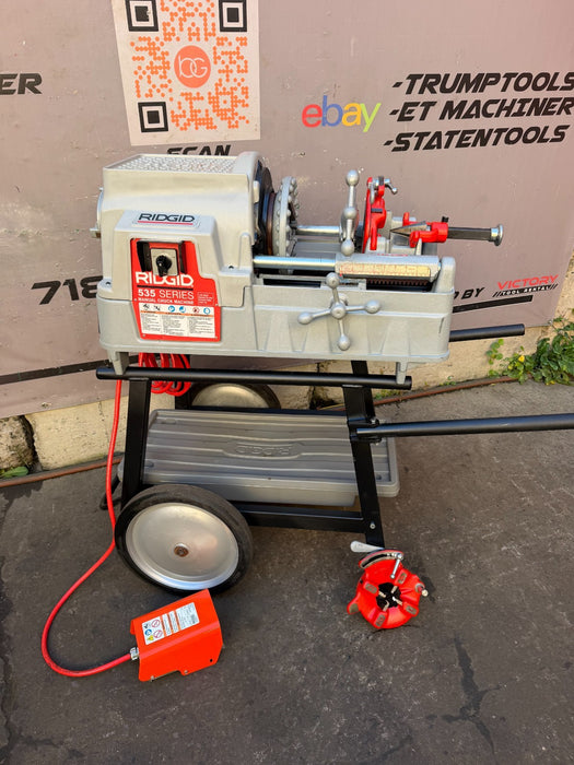 2024 RIDGID 535 V3 Pipe Threading Machine & 2 811A Dies and Teeth MINT!! ET1
