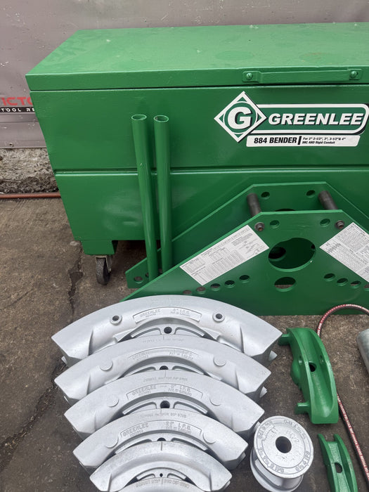 GREENLEE 884 Hydraulic Rigid IPS Bender 1-1/2 to 4 inch.  1802 Table.  960 Pump
