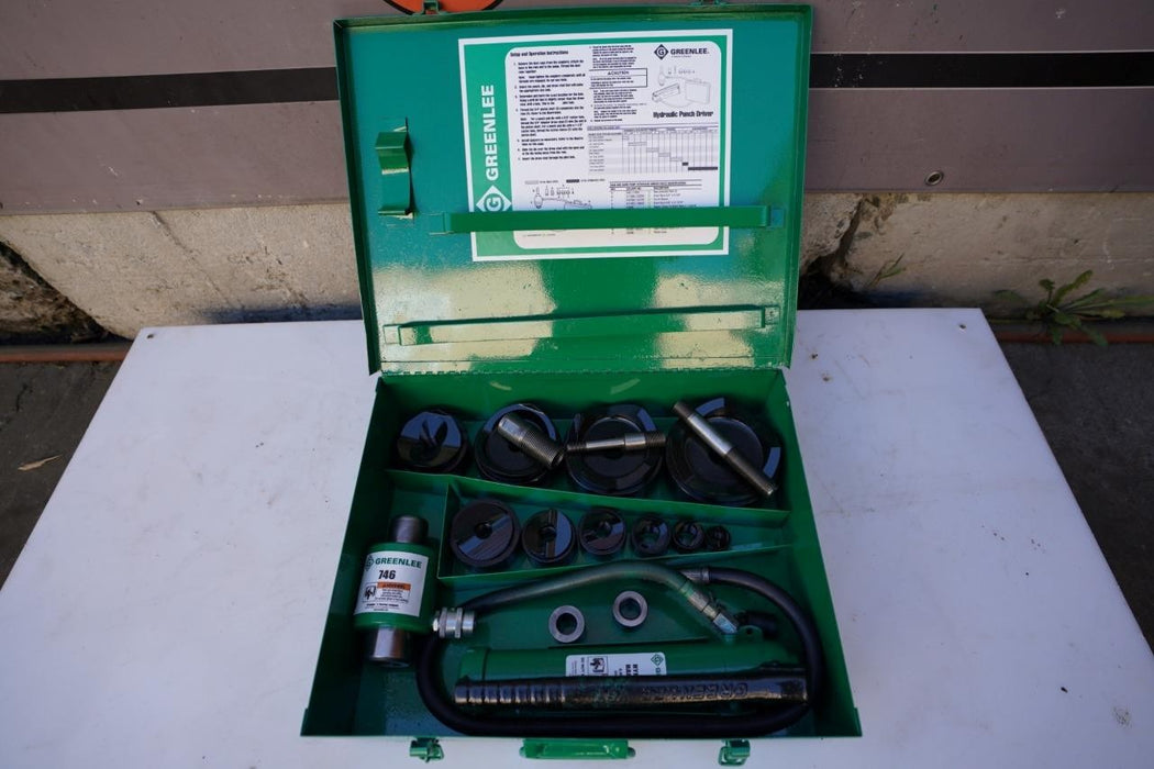 Greenlee 7310 1/2 to 4 inch Hydraulic Knock Out Punch and Die Set #1 tested