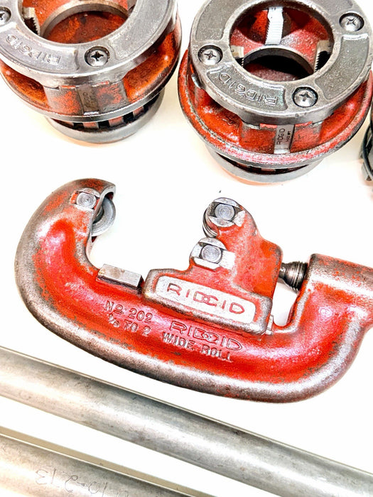 Ridgid 12-R 1/2" to 2" Pipe Threader Set Die Heads Ratchet Cutter Reamer 12R #3