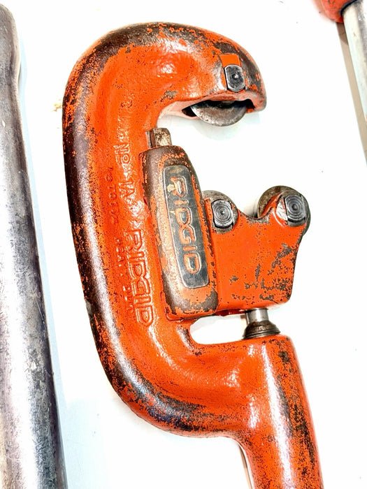 Ridgid 12-R 1/2" to 2" Pipe Threader Set Die Heads Ratchet Cutter Reamer 12R #1