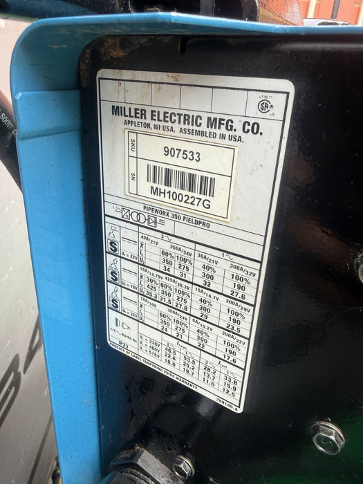 Miller PipeWorx 350 FieldPro Welder XMT-350 TESTED 2017  7/8/26 #1