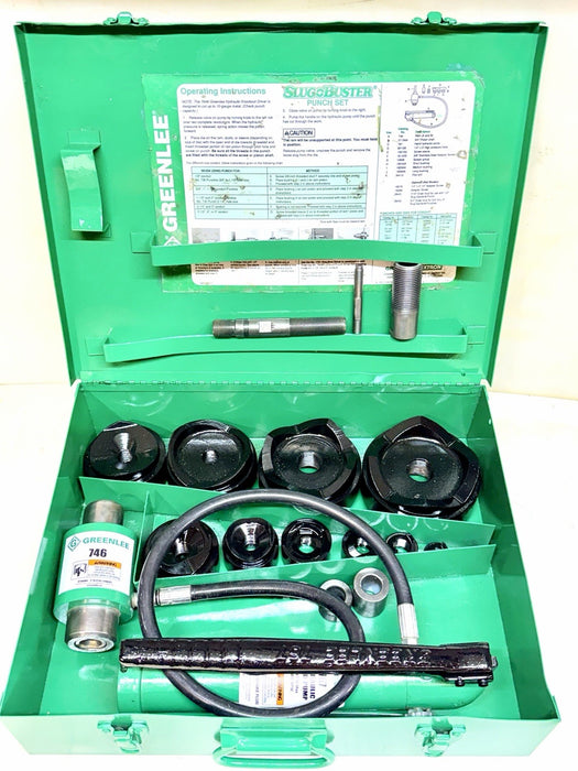 Greenlee 7310SB Slug Buster KO Knockout Punch Set 1/2" - 4" , 767 Pump & Box BG2