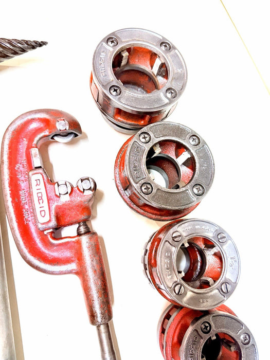 Ridgid 12-R 1/2" to 2" Pipe Threader Set Die Heads Ratchet Cutter Reamer 12R #3