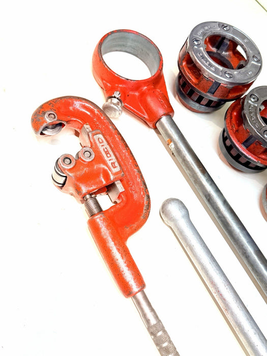 Ridgid 12-R 1/2" to 2" Pipe Threader Set Die Heads Ratchet Cutter Reamer 12R #2