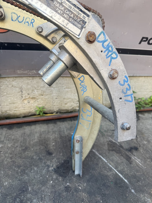 H & M Pipe Beveling Machine 12"-20" w/ Chain Dogs Torch Holder.  Nice Shape. #3