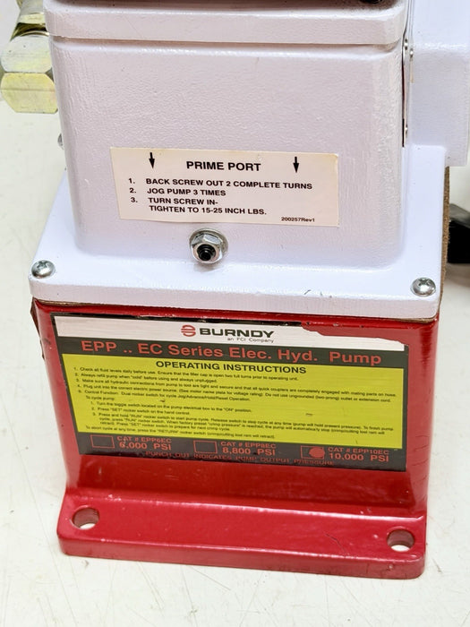 Burndy EPP-10EC Series Hyd Electric Pump 10k psi + Case & Hose Crimper Mint! BG8