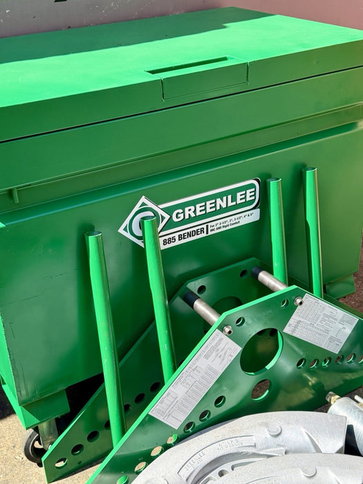 Greenlee 885 Hydraulic Pipe Bender 1-1/4 - 5 Rigid IMC, 960 Pump 1802 Table Mint