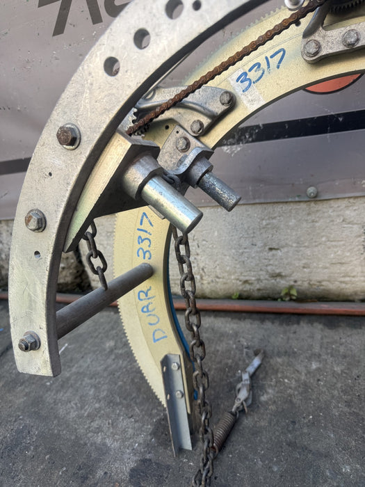 H & M Pipe Beveling Machine 12"-20" w/ Chain Dogs Torch Holder.  Nice Shape. #3