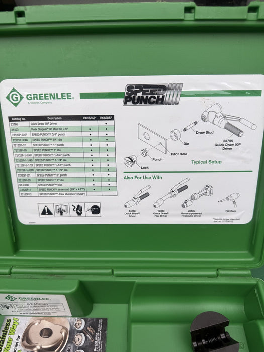 Greenlee 7905SBSP Speed Punch Knockout Kit 3/4 to 2" Brand New  Punches Only #4