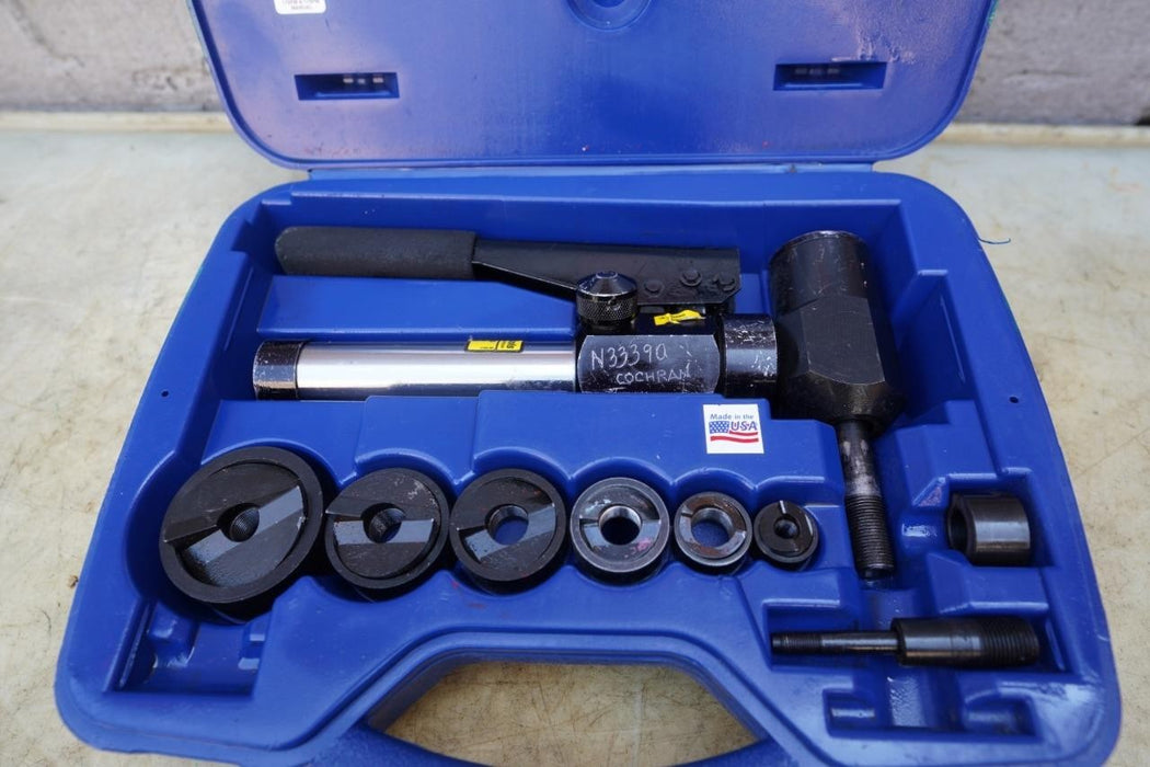 Current 90 Degree Hydraulic Punch Driver Knockout Set 1/2 to 2 inch Tested