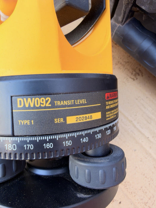 DEWALT DW092 Transit Automatic Level 20x Magnification with Hard Carrying Case