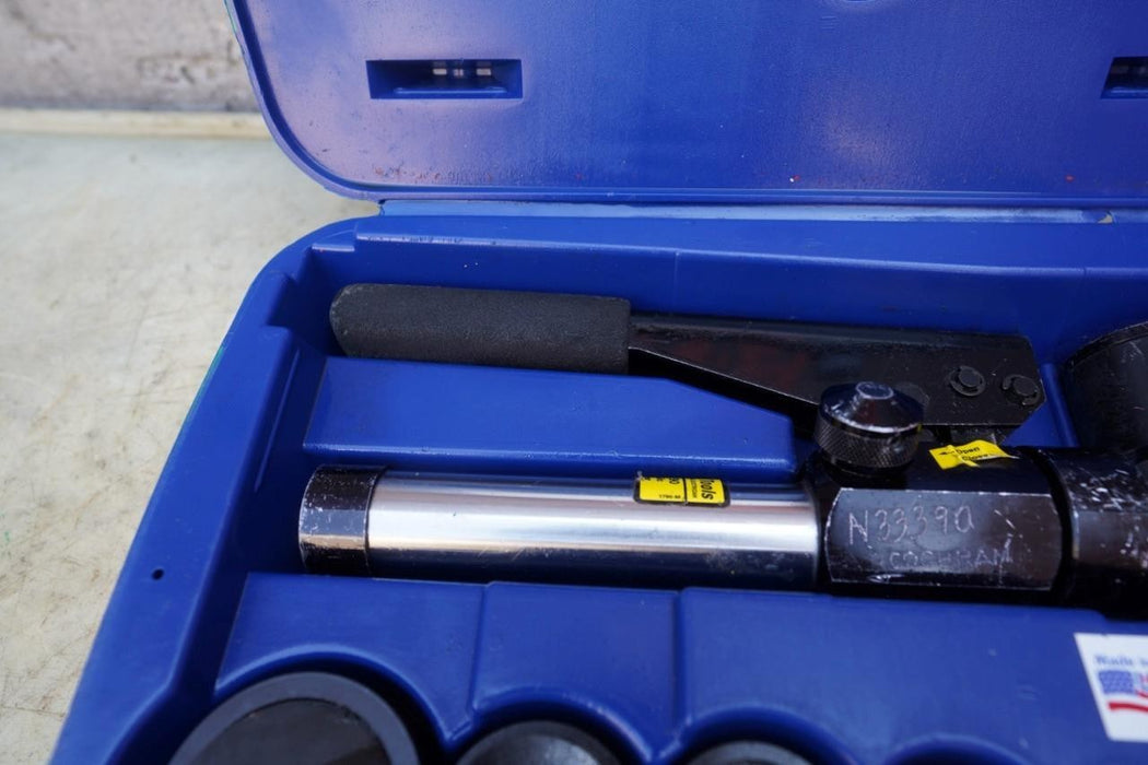 Current 90 Degree Hydraulic Punch Driver Knockout Set 1/2 to 2 inch Tested