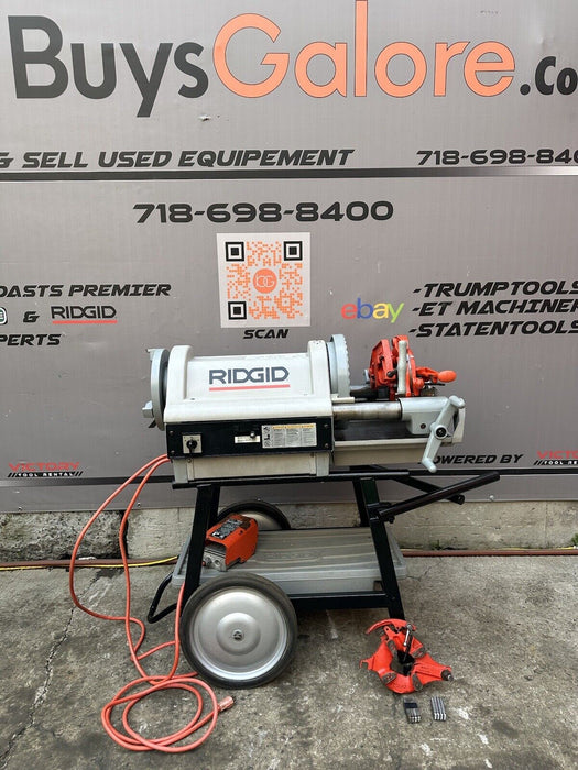 Ridgid 1224 Pipe Threader Threading Machine Works Great 2 Dies  1/2-4” Cap. 3/24