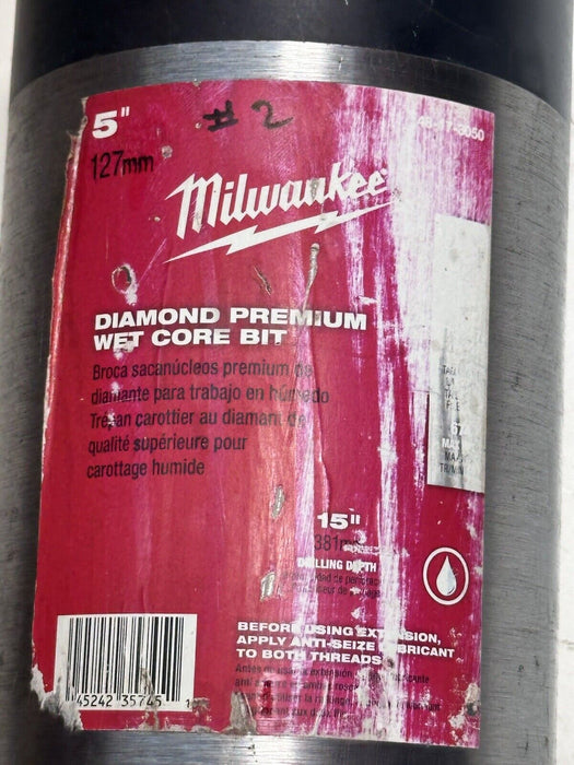 Milwaukee Tool 48-17-3050 5" Diamond Premium Wet Core Bit USED ONCE #2